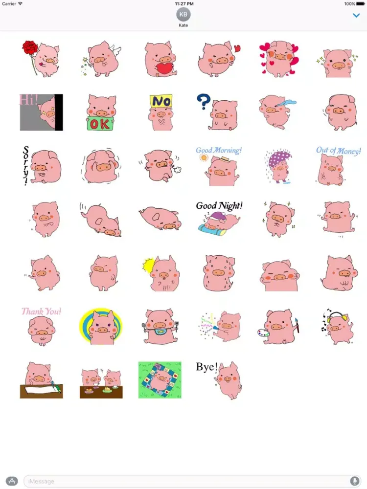 Zrzuty ekranu Cute Pink Piglet Sticker iPad 