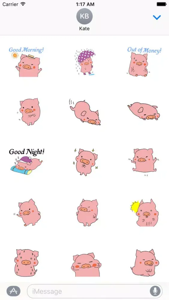 Zrzuty ekranu Cute Pink Piglet Sticker