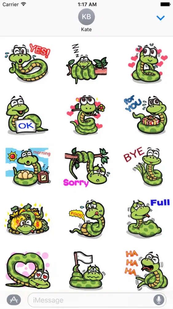 Cute Small Snake Emoji Sticker應用截圖
