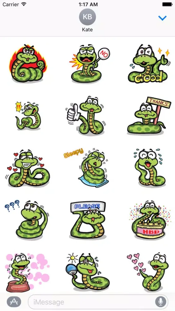 Cute Small Snake Emoji Sticker應用截圖