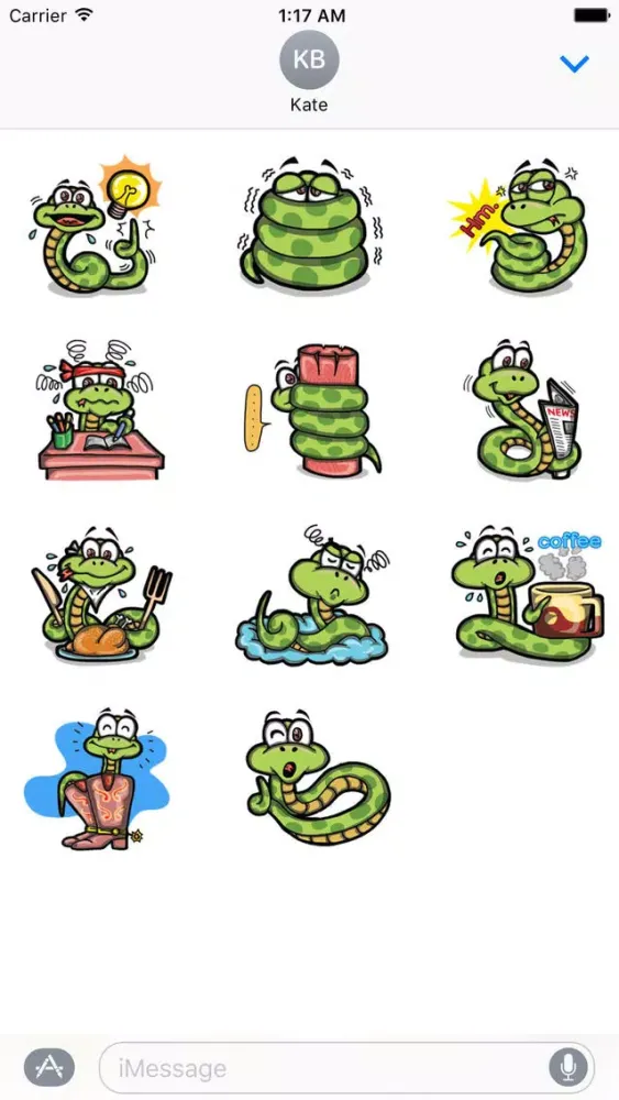 Cute Small Snake Emoji Sticker應用截圖