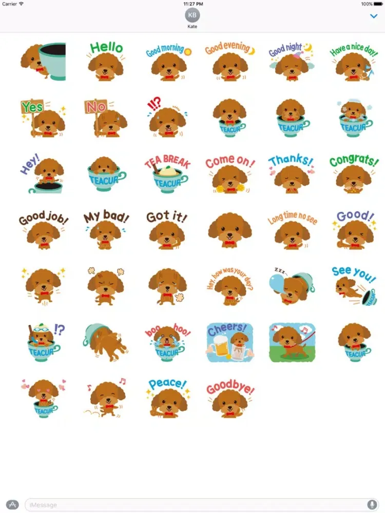 Capturas de tela do Cute Teacup Poodle Dog Sticker iPad 