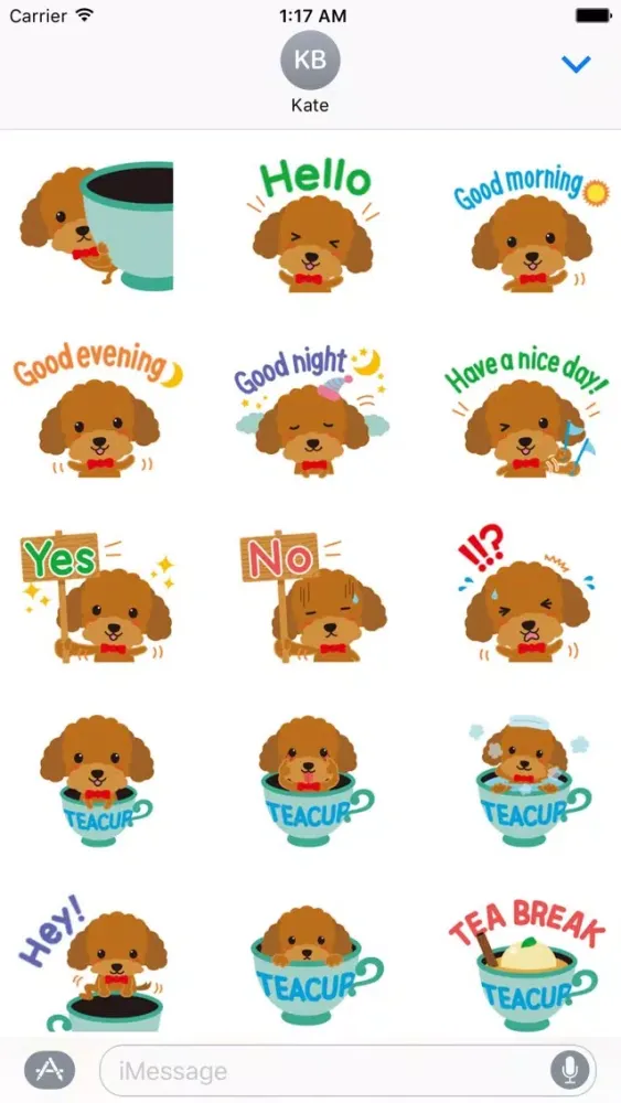 Capturas de tela do Cute Teacup Poodle Dog Sticker