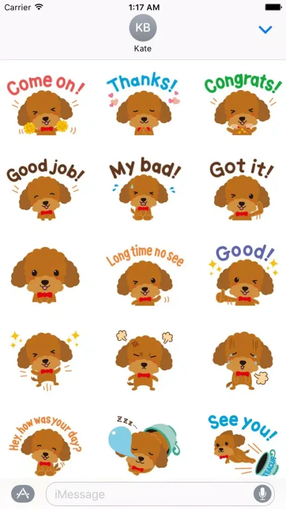 Capturas de tela do Cute Teacup Poodle Dog Sticker
