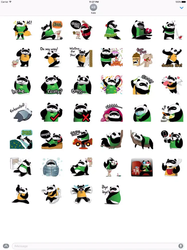 Funny Chubby Panda Sticker iPad  स्क्रीनशॉट