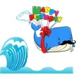Funny Giant Blue Whale Sticker Funny Giant Blue Whale Sticker