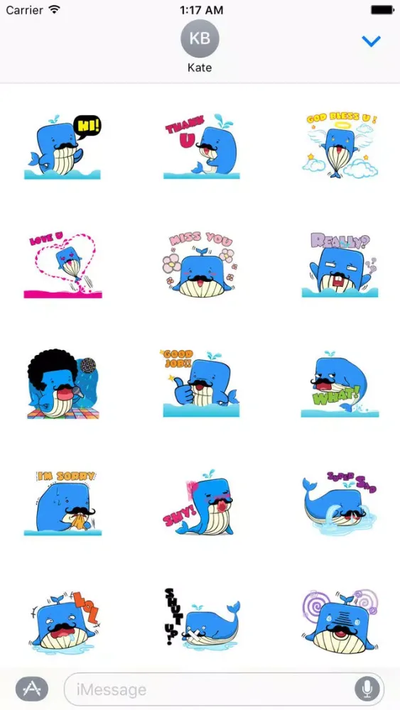 Captures d'écran de Funny Giant Blue Whale Sticker