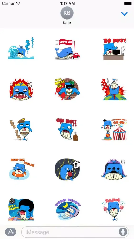 Captures d'écran de Funny Giant Blue Whale Sticker