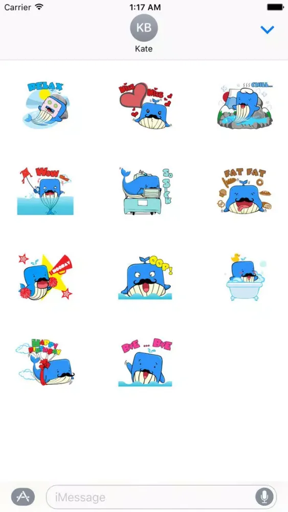Captures d'écran de Funny Giant Blue Whale Sticker
