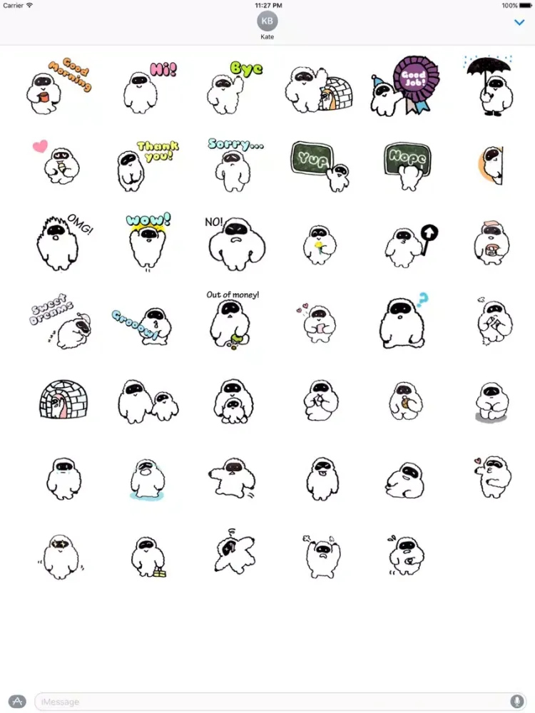 Funny Yeti YetiMoji Sticker iPad  سکرین شاٹس