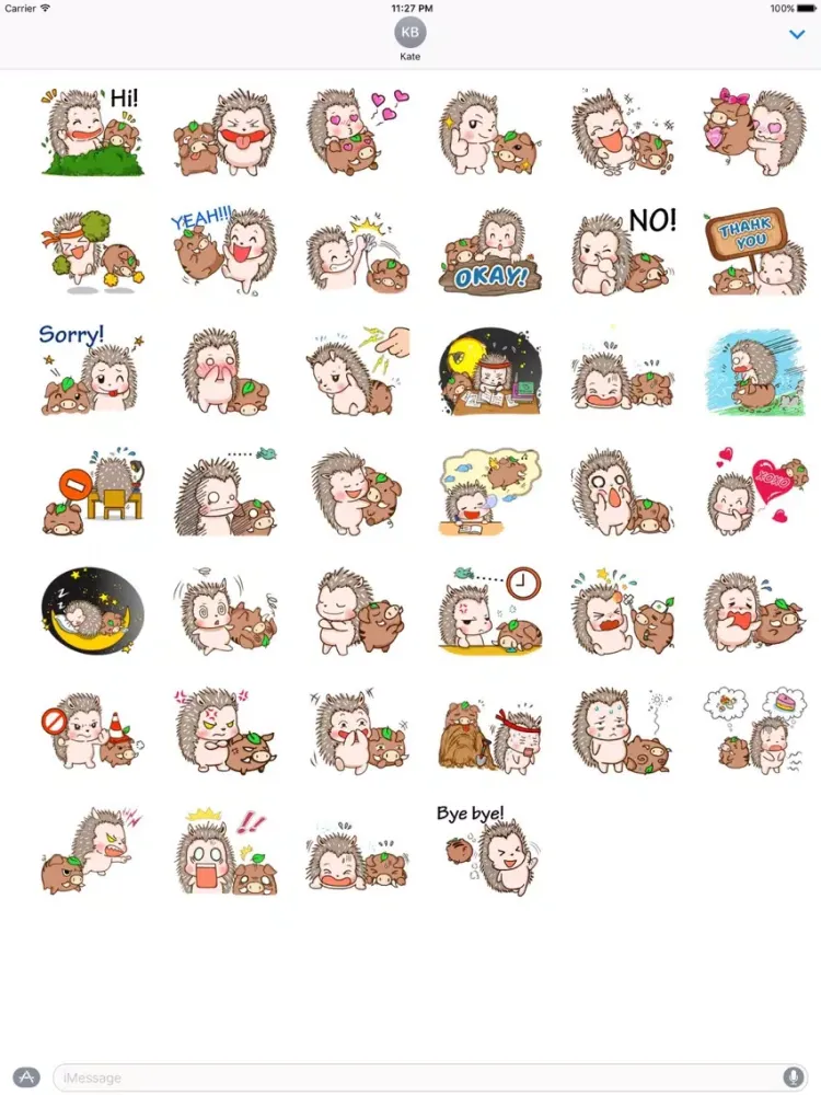 Tangkapan skrin Hedgehog And Wild Hog Sticker iPad 