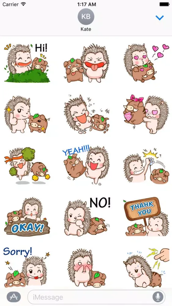 Tangkapan skrin Hedgehog And Wild Hog Sticker