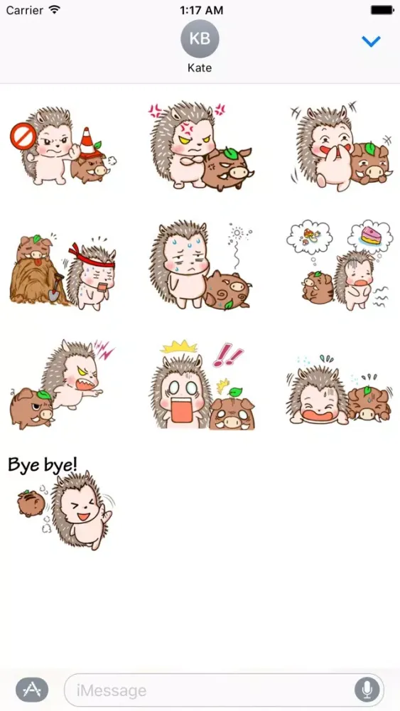 Tangkapan skrin Hedgehog And Wild Hog Sticker