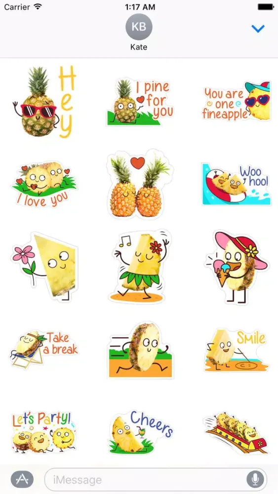 Hello Summer Pineapple Sticker 스크린샷