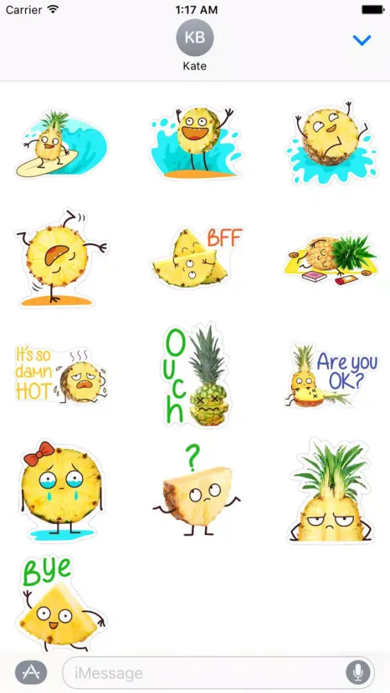Hello Summer Pineapple Sticker 스크린샷