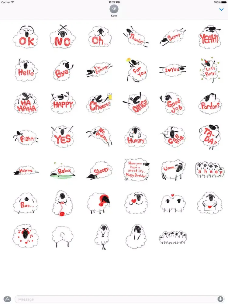Ảnh chụp màn hình của Lovely And Funny Sheep Sticker iPad 
