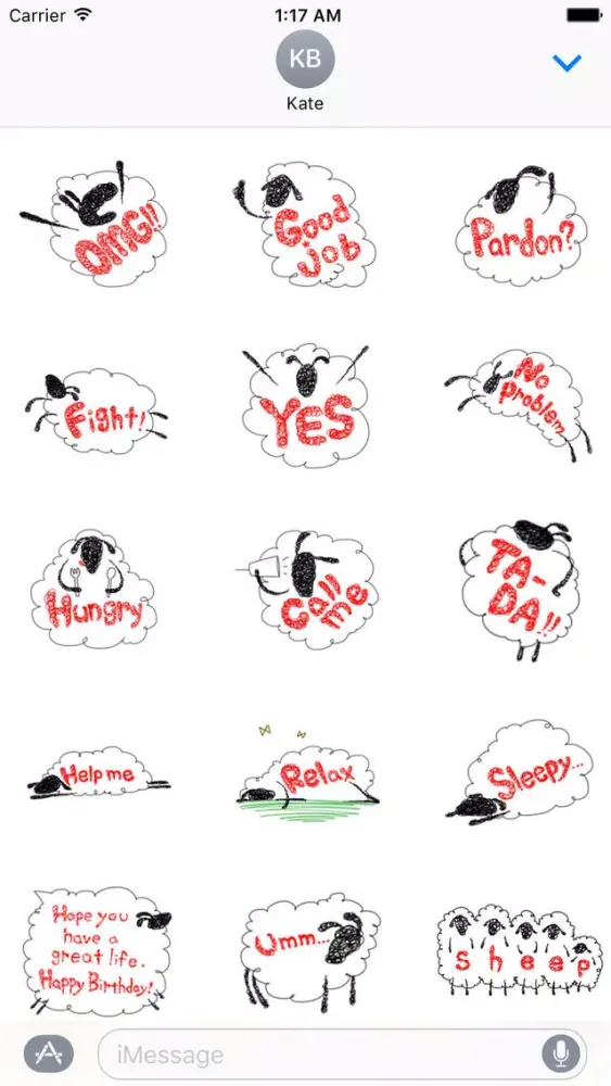 Ảnh chụp màn hình của Lovely And Funny Sheep Sticker
