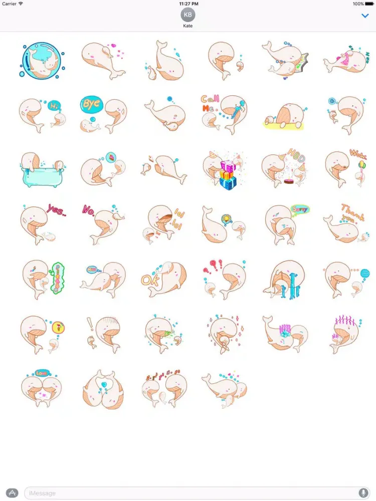 Mother And Child Whale Sticker iPad  Ekran Görüntüleri