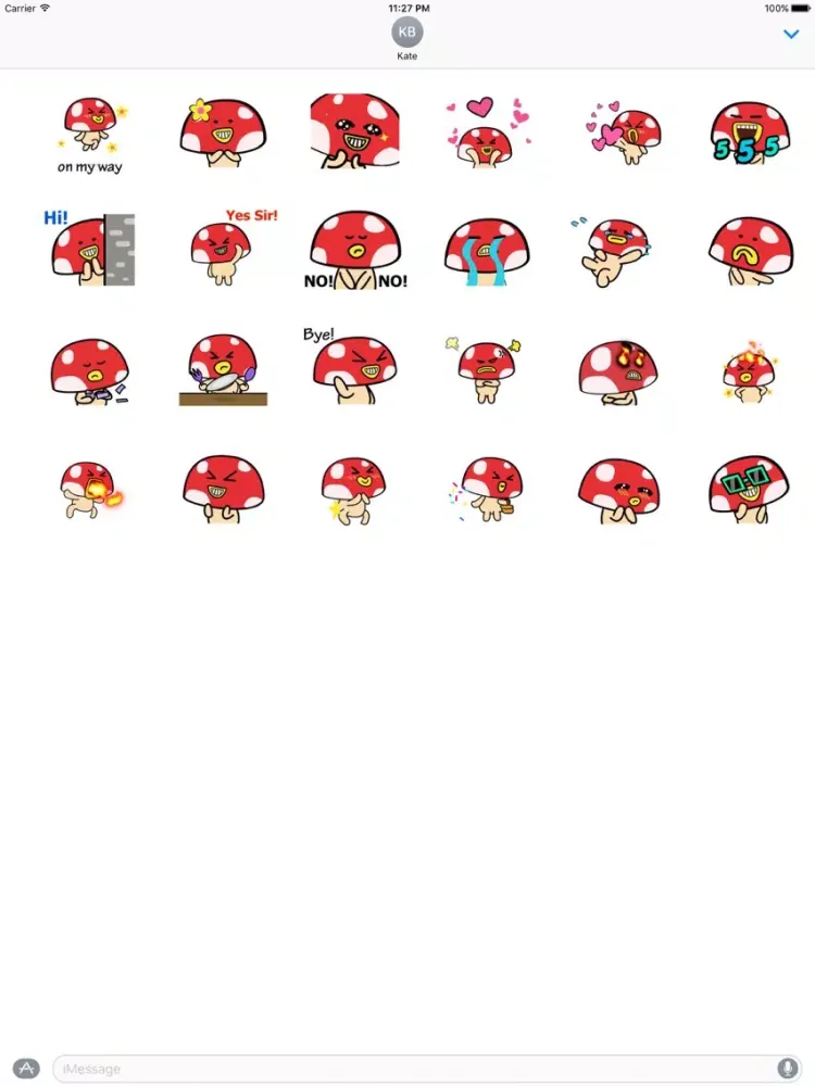 Ảnh chụp màn hình của Moving Mushroom Emoij Sticker iPad 