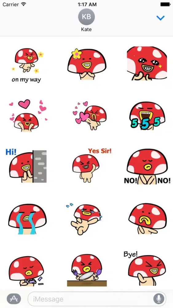 Ảnh chụp màn hình của Moving Mushroom Emoij Sticker