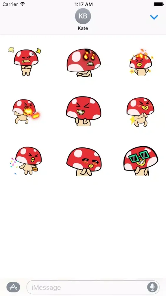 Ảnh chụp màn hình của Moving Mushroom Emoij Sticker