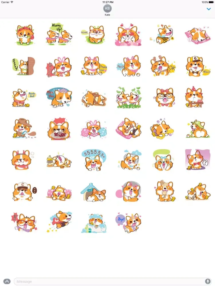 Super Cute Corgi Dog Sticker iPad  Ekran Görüntüleri