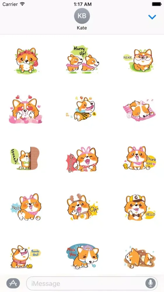 Super Cute Corgi Dog Sticker Ekran Görüntüleri