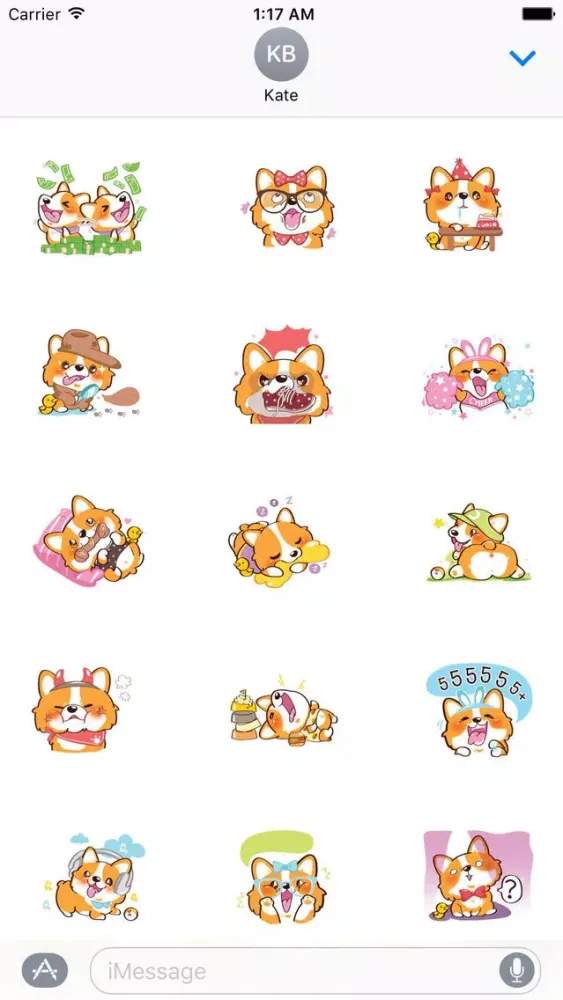 Super Cute Corgi Dog Sticker Ekran Görüntüleri