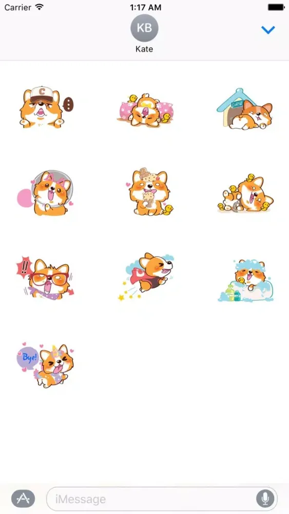 Super Cute Corgi Dog Sticker Ekran Görüntüleri