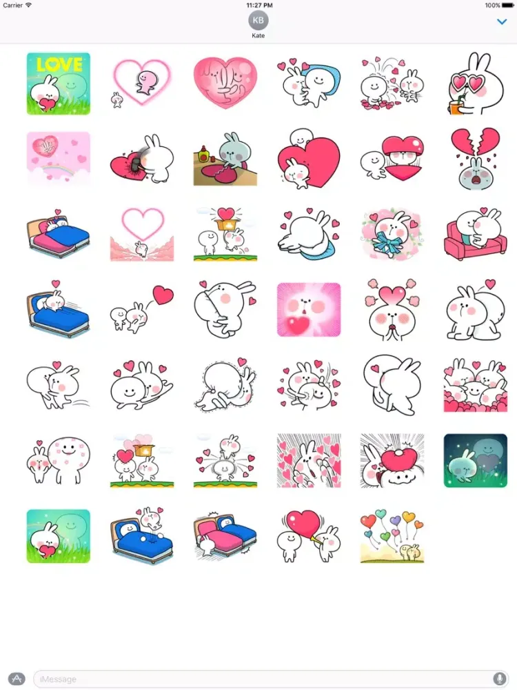 White Rabit and Love Sticker iPad  স্ক্রিনশট