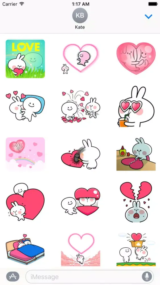 White Rabit and Love Sticker স্ক্রিনশট