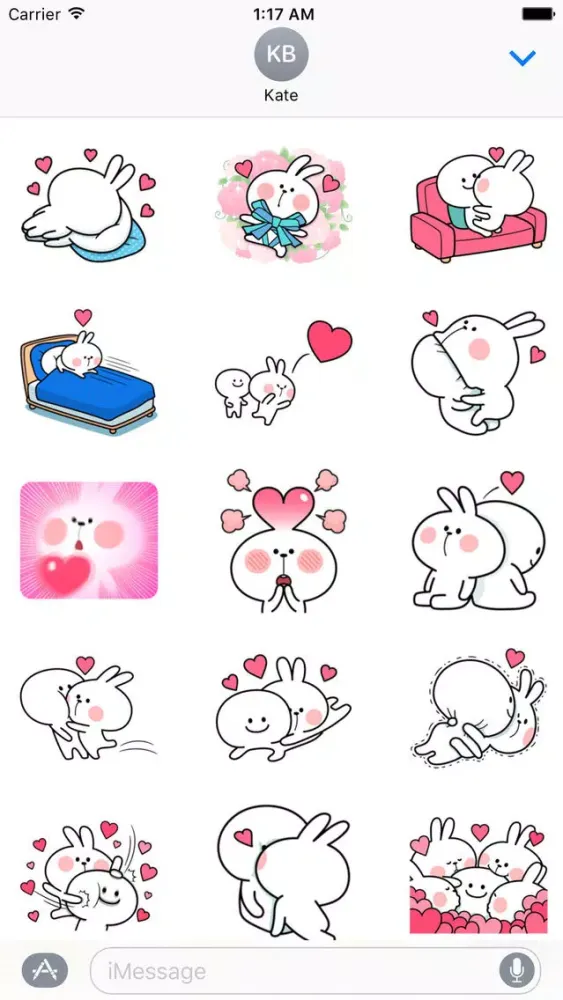 White Rabit and Love Sticker স্ক্রিনশট