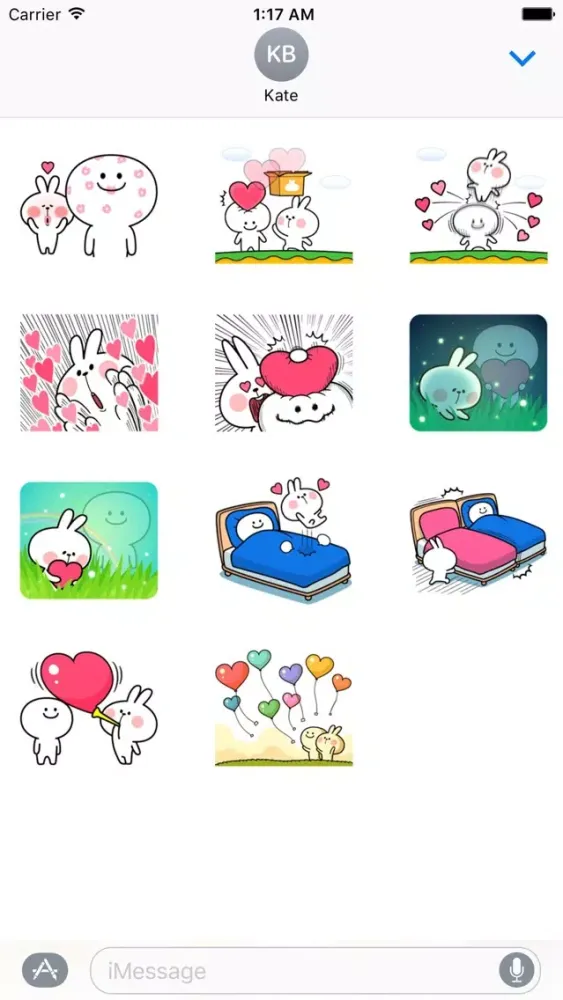 White Rabit and Love Sticker স্ক্রিনশট