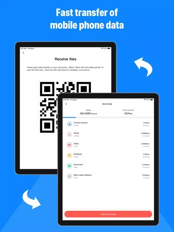 Tangkapan skrin Data Transfer - Phone Clone iPad 