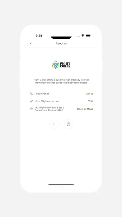 Fight Corps Fitness App Screenshots