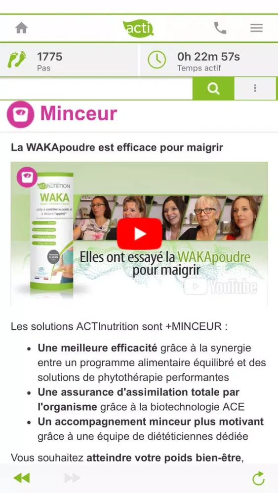 Ảnh chụp màn hình của Actinutrition - Détox Minceur