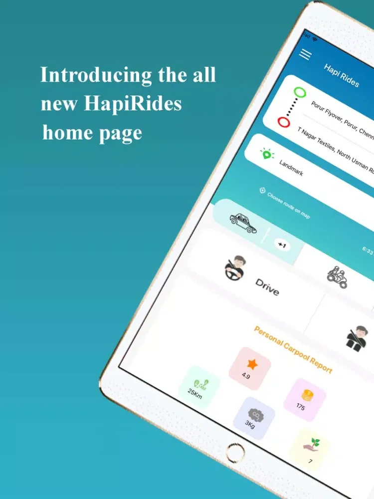 Hapi Rides-Your Ride Share App iPad  سکرین شاٹس