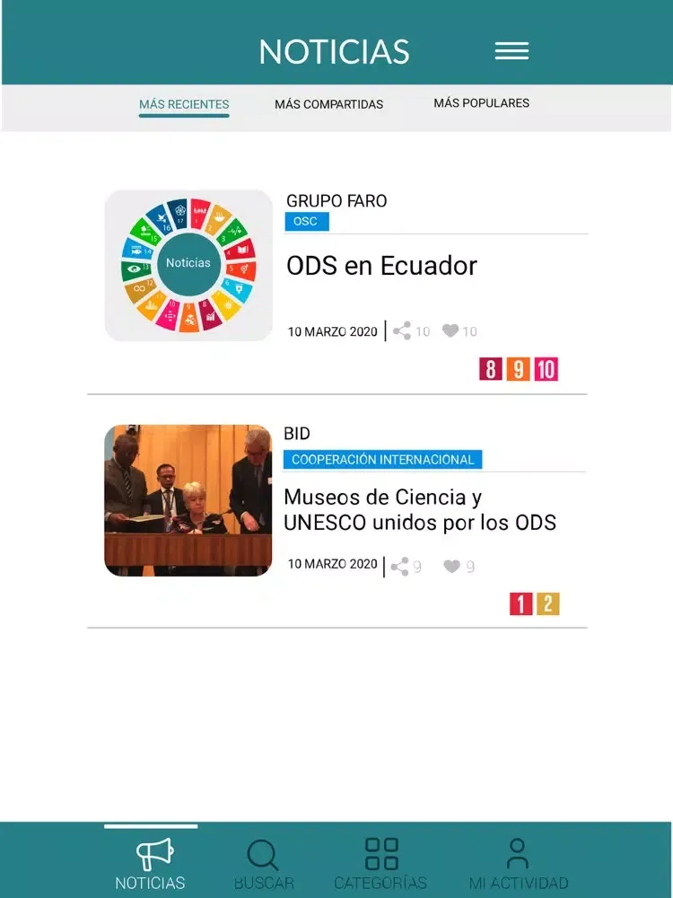 Ảnh chụp màn hình của Ruta ODS Ecuador iPad 