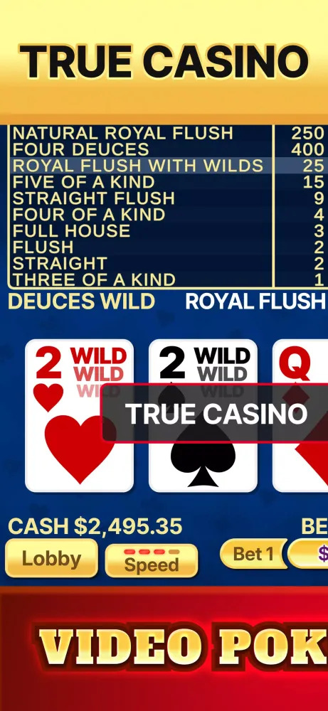 Capturas de tela do Video Poker Deluxe