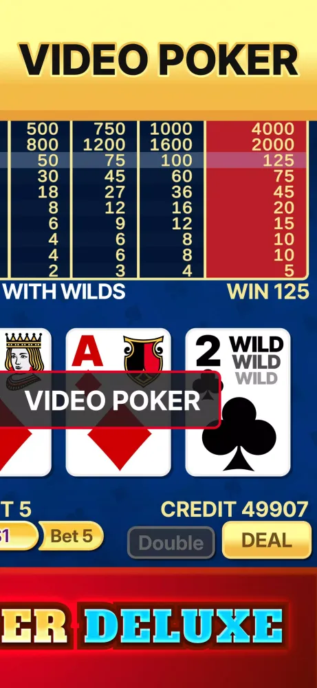 Capturas de tela do Video Poker Deluxe