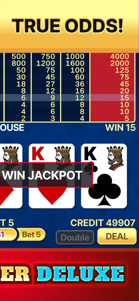 Capturas de tela do Video Poker Deluxe