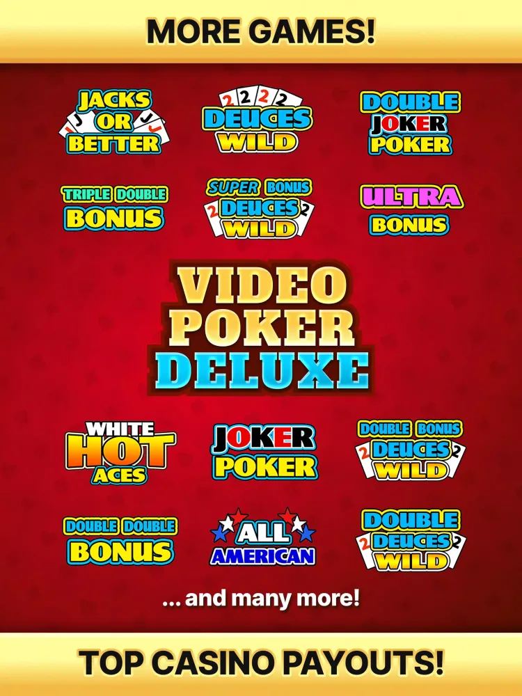 Capturas de tela do Video Poker Deluxe