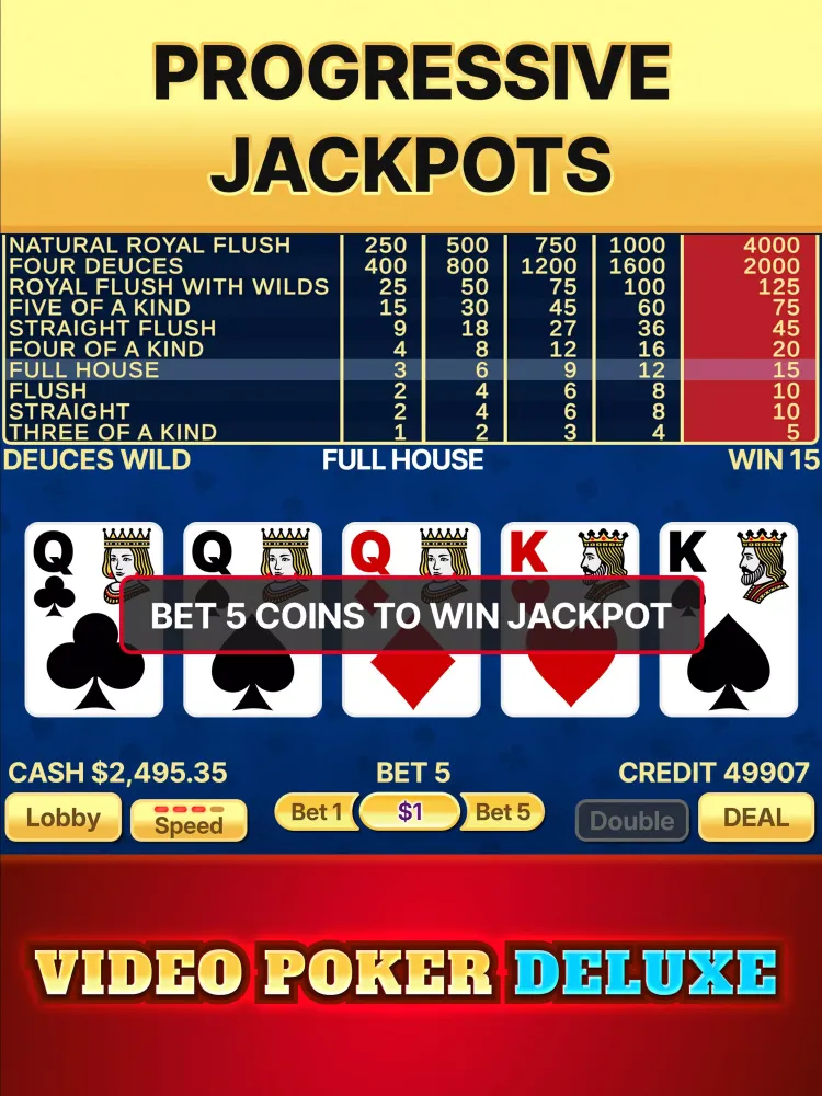Capturas de tela do Video Poker Deluxe