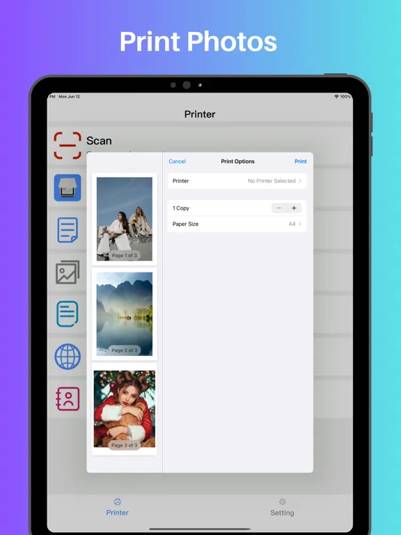 تصاویر Printer App: Scan PDF, Print iPad 