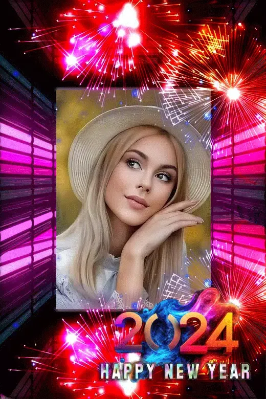 Capturas de tela do New Year Photo Frame 2025