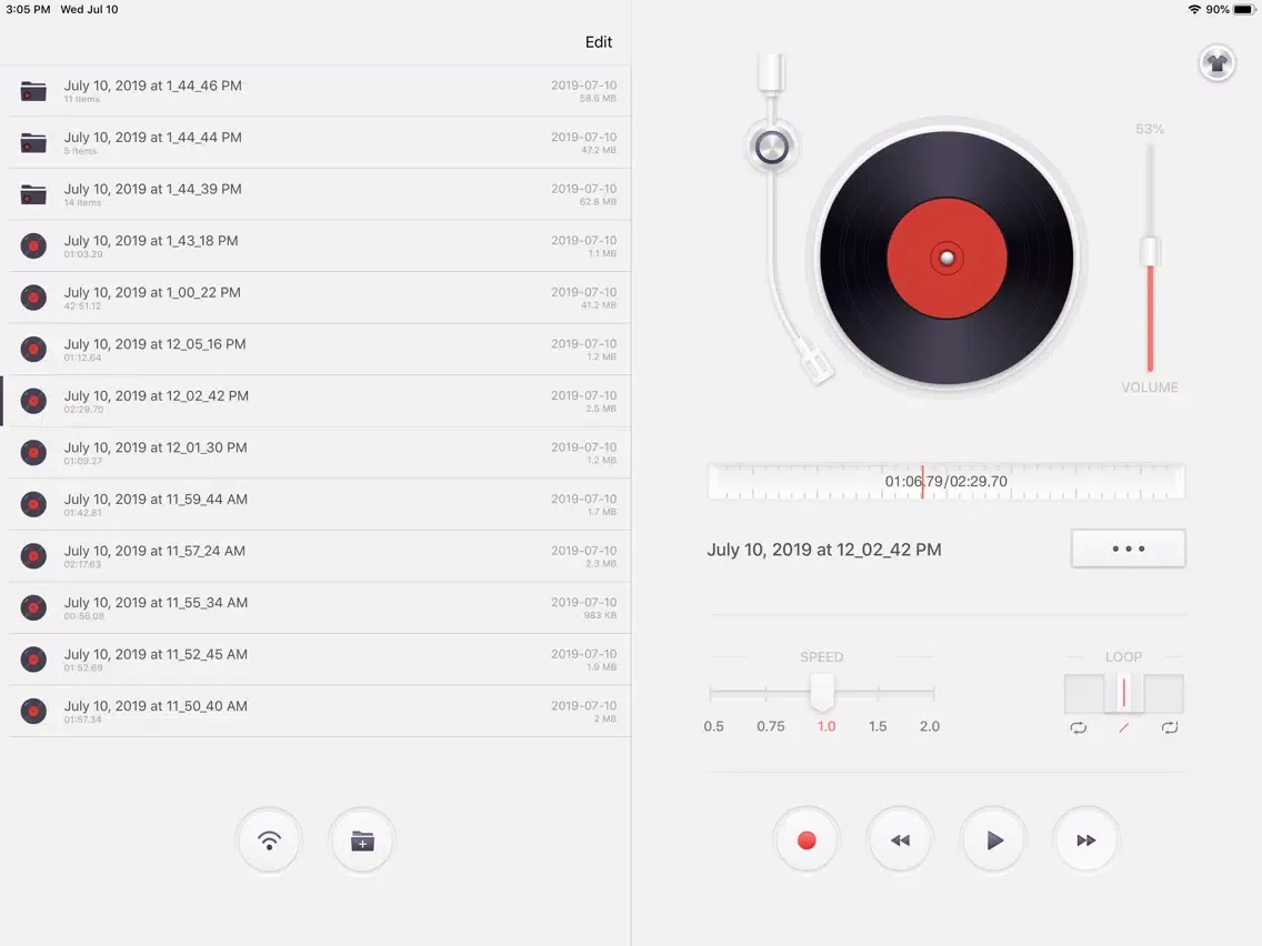 Capturas de tela do Voice Recorder, Recording App iPad 