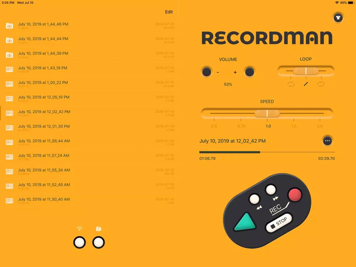 Capturas de tela do Voice Recorder, Recording App iPad 