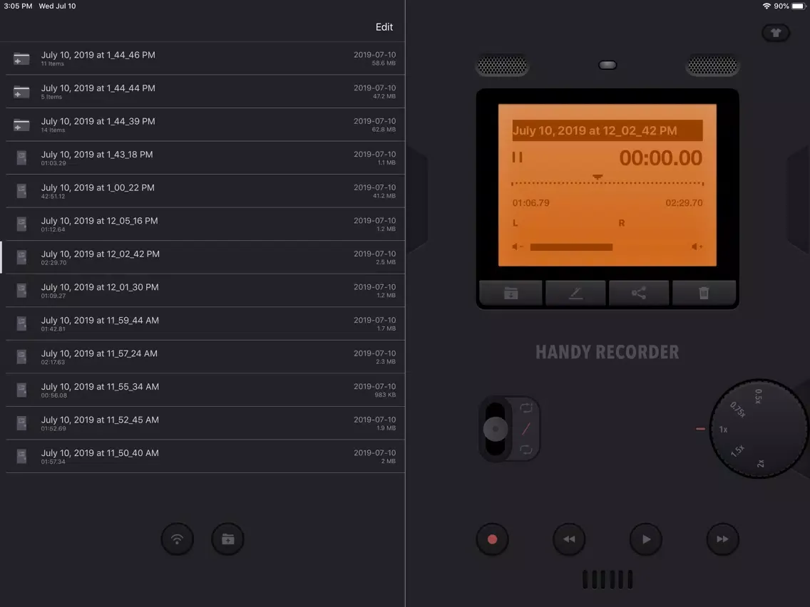 Capturas de tela do Voice Recorder, Recording App iPad 