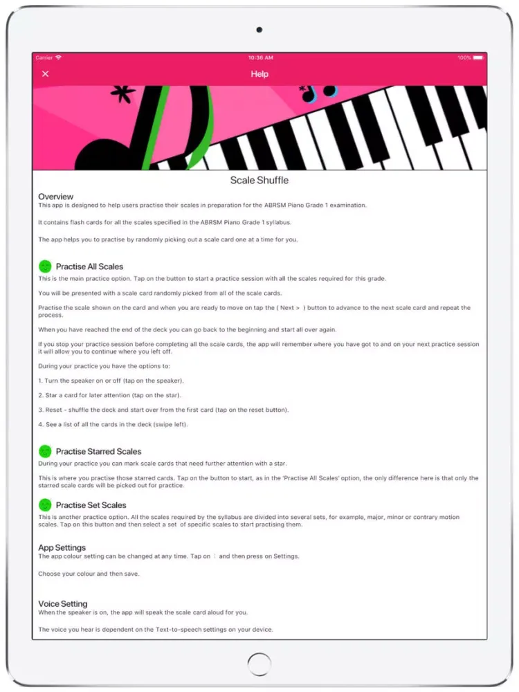 Capturas de pantalla de Scale Shuffle ABRSM Piano 1 iPad 