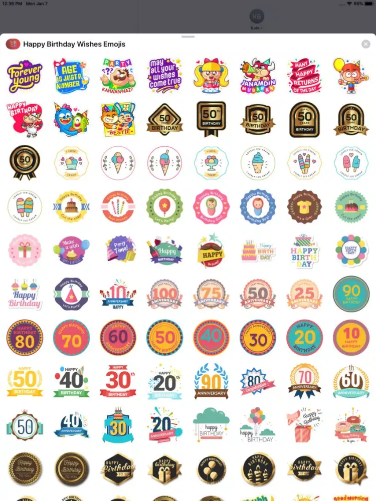 Zrzuty ekranu Happy Birthday Wishes Emojis iPad 